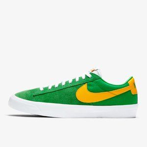NIKE SB BLAZER LOW PRO GT MEN'S SIZE 7.5 GREEN/YELLOW NEW Without BOX